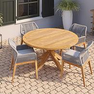 Tuintafel teak rond met kruispoot diameter 150 cm