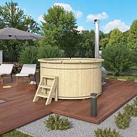 Hottub met externe RVS kachel ø200 cm onbehandeld vuren