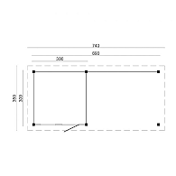 DHZ Plat dak Holten geschaafd douglas 300 x 300+390 cm