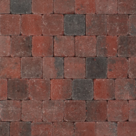 TAMBOUR 10x10x6 cm rood/zwart