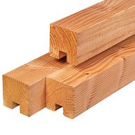 Douglas geschaafd eind sleufpaal 115x115 mm 300 cm