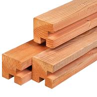 Douglas geschaafd hoek sleufpaal 115x115 mm 300 cm