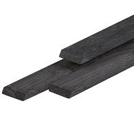 Douglas rhombus geschaafd zwart gespoten 20x67 mm 180 cm