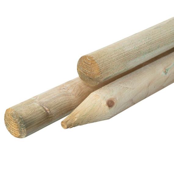 Geïmpregneerd Rondhout paal Gepunt Gefreesd Ø 6 cm 180 cm