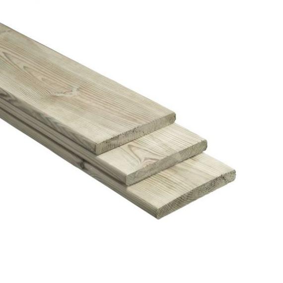 Geïmpregneerd Grenen plank Geschaafd met ronde hoeken 18x140 mm 180 cm