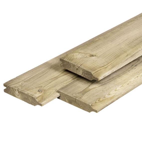 Geïmpregneerd Grenen Dubbel Rabat Geschaafd Werkende breedte 128 mm 28x140 mm 360 cm
