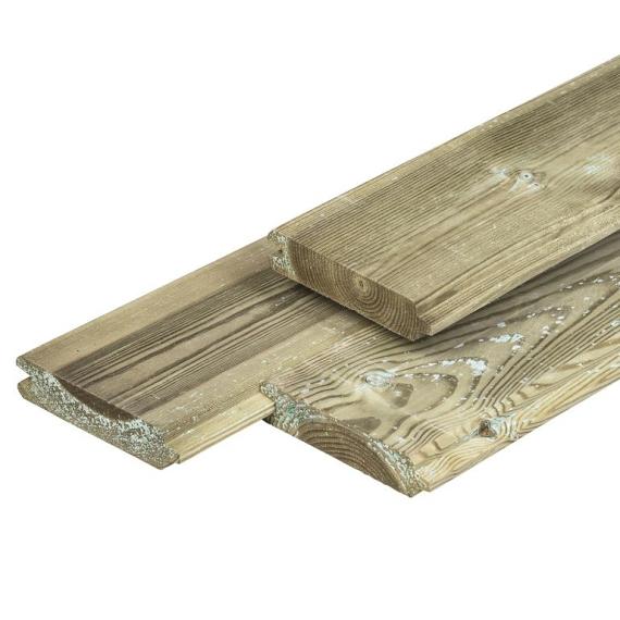 Geïmpregneerd Grenen Blokhutprofiel Geschaafd Werkende breedte 118 mm 28x127 mm 300 cm