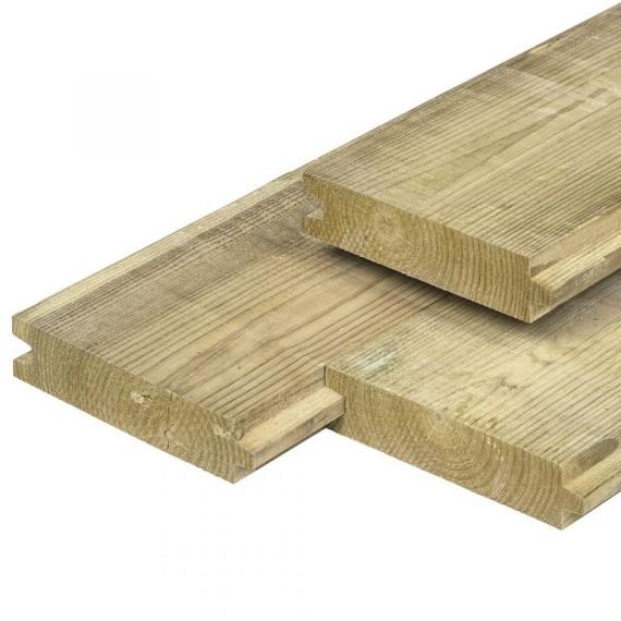 Geïmpregneerd Grenen Damwand Geschaafd Werkende breedte 150 mm 40x170 mm 300 cm