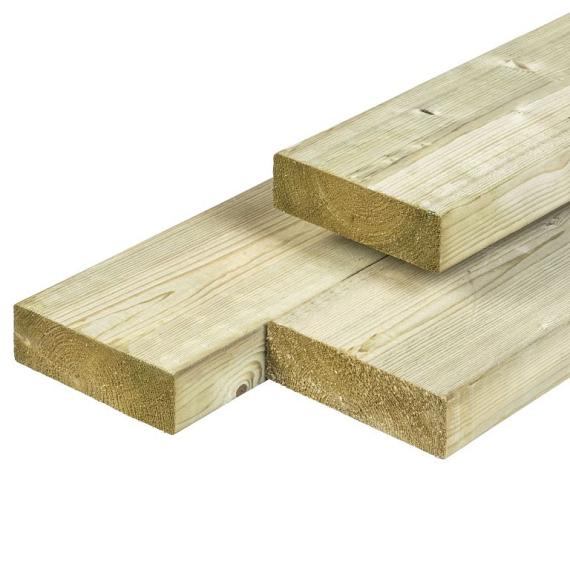 Geïmpregneerd Vuren Ligger Geschaafd met ronde hoeken 45x145 mm 390 cm