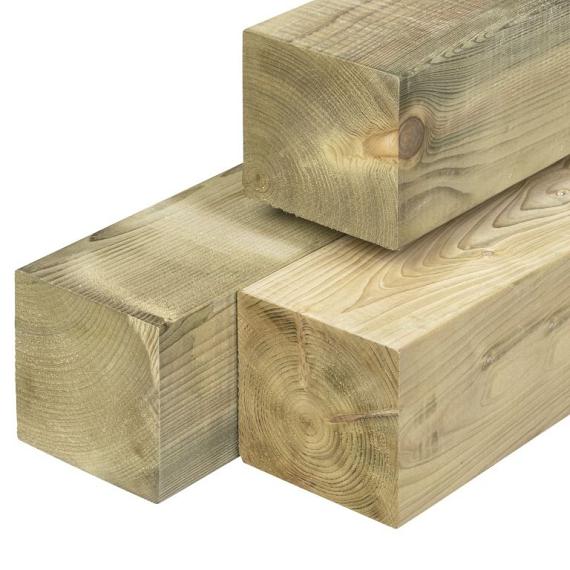 Geïmpregneerd Vuren Paal Geschaafd met ronde hoeken 138x138 mm 300 cm