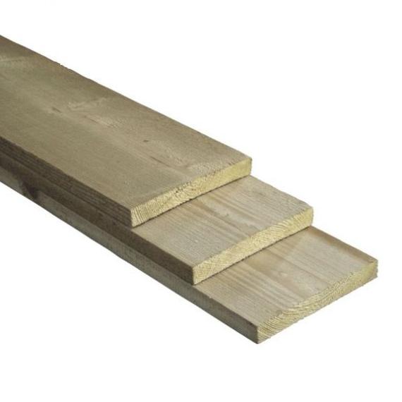 Geïmpregneerd Vuren Plank Fijnbezaagd 25x200 mm 400 cm