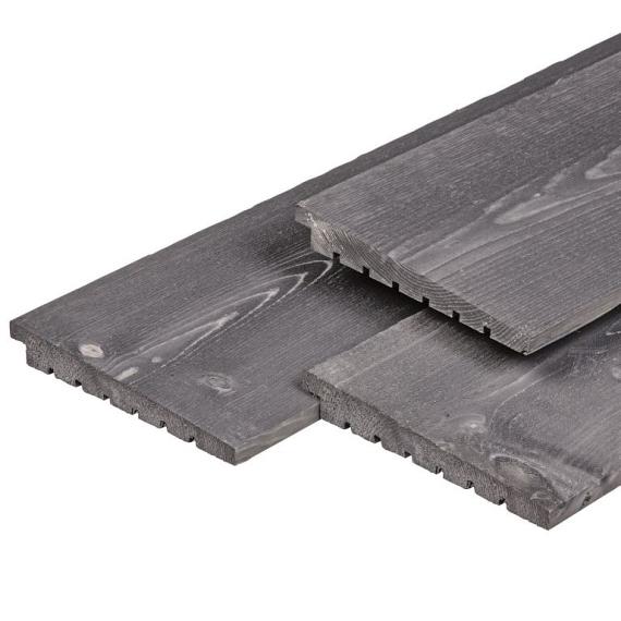 Geïmpregneerd Vuren Zweeds Rabat Fijnbezaagd Grijs Werkende breedte 180 mm 14/28x195 mm 240 cm