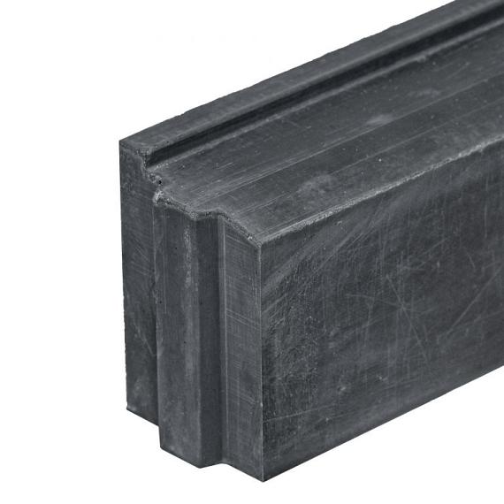 Betonband antraciet met afwateringsprofiel  D10xB100xH15 cm vlakke kant 44 mm