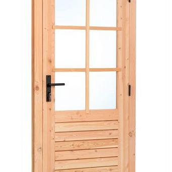 Douglas enkele glas deur 6-ruits B1000xH2050mm buitenmaat, rechtsdraaiend