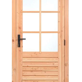 Douglas enkele glas deur 6-ruits B1000xH2050mm buitenmaat, rechtsdraaiend
