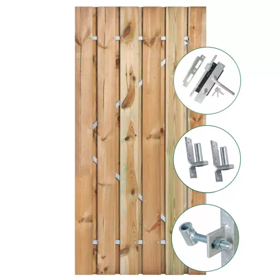 Tuindeur Privacy grenen geïmpregneerd gegalvaniseerd frame 90x195 cm