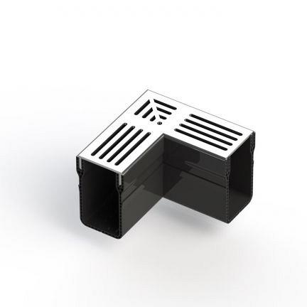Stardrain Lijngoot Hoek 90 graden  Grijs / Aluminium