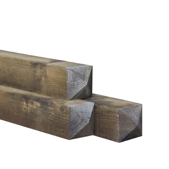Paal bezaagd 100x100 mm nobifix grenen dmk - haaks 220 cm