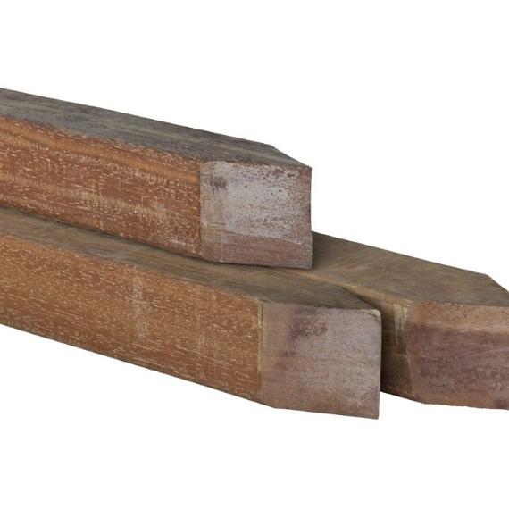 Paal geschaafd 88x88 mm azobe gepunt - Met V-groef 275 cm