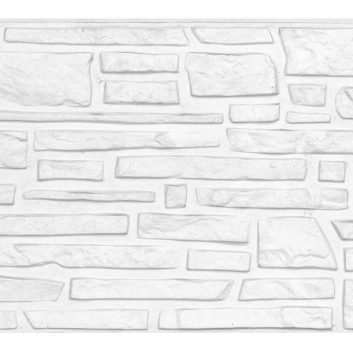 Berton©-motiefplaat smal wit/grijs H26 x D3,5 x L184 cm Rustico