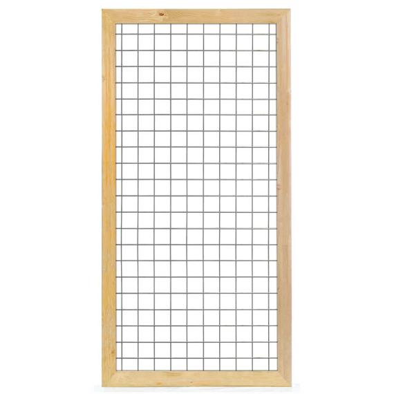 Gaaselement vuurverzinkt maaswijdte 7,5 x 7,5 cm met robuust kader grenen groen geïmpregneerd 4,4 x 6,8 cm H180 x B90 cm
