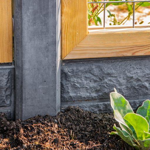 Berton©-motief-vulplaat antraciet H20 x D3,5 x L184 cm rotsmotief