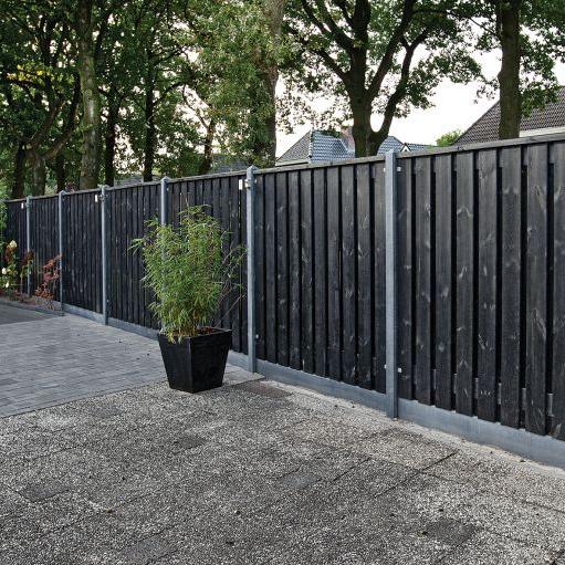 Beton Schuttingpaal STANDAARD Antraciet Glad 10x10 cm 280 cm lang tussenmodel