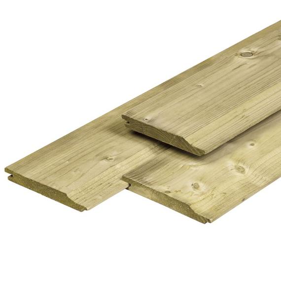 Geïmpregneerd Vuren Overhangend Rabat Geschaafd Werkende breedte 133 mm 19x145 mm 270 cm
