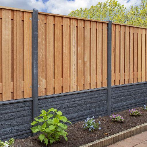Berton©-motiefplaat smal antraciet H26 x D3,5 x L184 cm rotsmotief