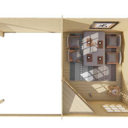 Blokhut - Tuinhuis Kennet | 28 mm | vuren onbehandeld