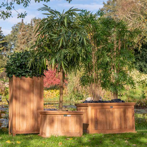 Bloembak teak Flores 82x82x47 cm