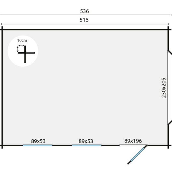 Garage Marketta | 44 mm | vuren onbehandeld