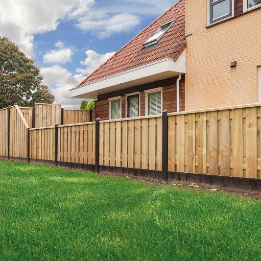 Tuinscherm Enschede, groen geïmpregneerd grenen, RVS-geschroefd, 21-planks (19+2) 180 x 90 cm