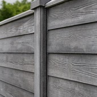 Berton©-motiefplaat smal antraciet H26 x D3,5 x L184 cm rabat-houtmotief