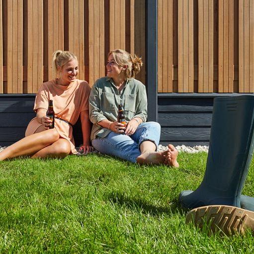 Tuinscherm Dronten, keruing hardhout, RVS-geschroefd, 21-planks (19+2) 180 x 180 cm