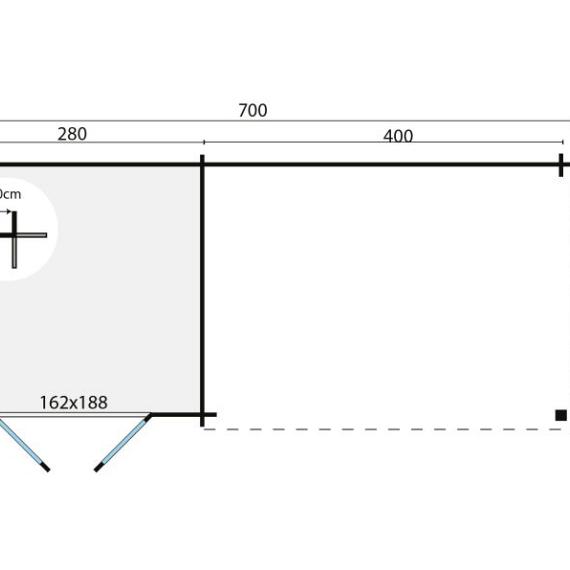 Blokhut - Tuinhuis Charlotta | 28 mm | vuren honinggeel geïmpregneerd