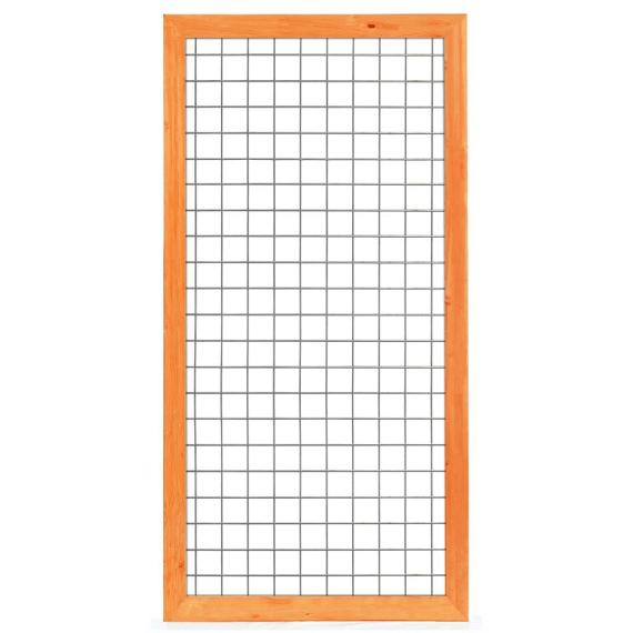 Gaaselement vuurverzinkt maaswijdte 7,5 x 7,5 cm met robuust kader Red Class Wood 4,5 x 7,0 cm H180 x B90 cm