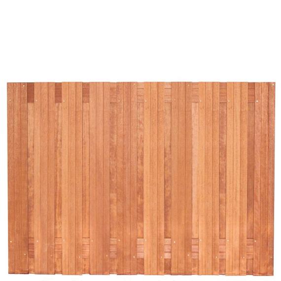 Tuinscherm Dronten, keruing hardhout, RVS-geschroefd, 21-planks (19+2) 180 x 130 cm