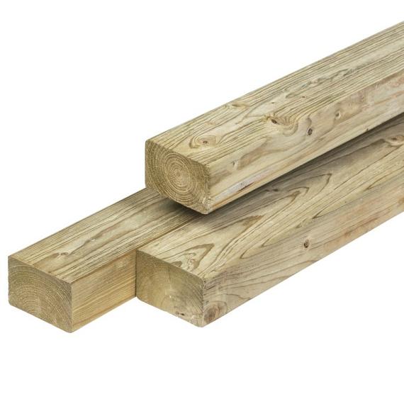 Geïmpregneerd Vuren Ligger Geschaafd met ronde hoeken 44x70 mm 420 cm
