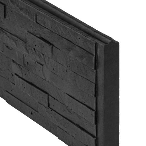 Berton©-motiefplaat smal antraciet gecoat H26 x D3,5 x L184 cm leisteenmotief