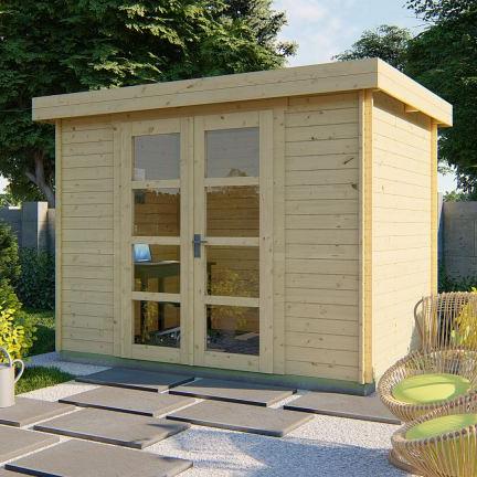 Blokhut - Tuinhuis Minimodern | 28 mm | vuren onbehandeld