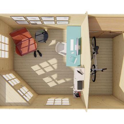 Blokhut - Tuinhuis Agnes | 44 mm | vuren onbehandeld