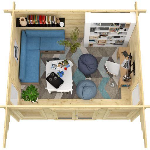Blokhut - Tuinhuis Lory | 44 mm | vuren onbehandeld