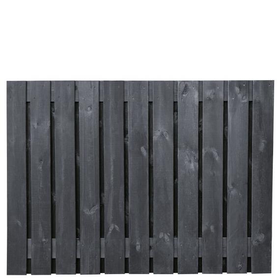 Tuinscherm vuren zwart gespoten, 21-planks (19 + 2) Stuttgart 130 x 180 cm