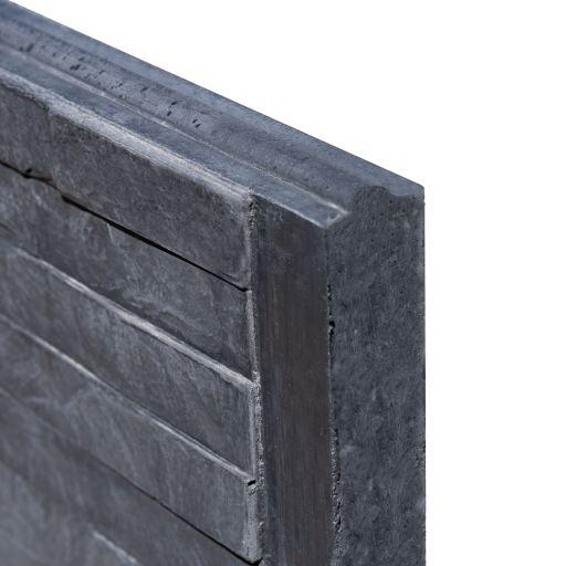 Berton©-motiefplaat smal antraciet H26 x D3,5 x L184 cm leisteenmotief