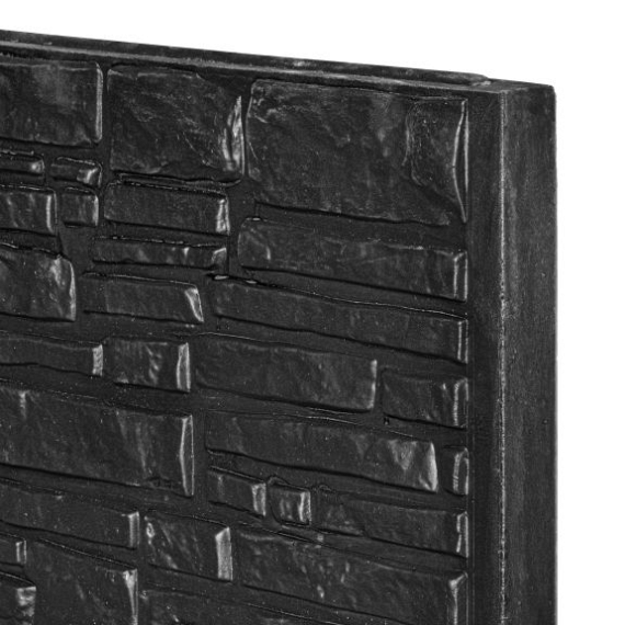 Berton©-motiefplaat smal antraciet gecoat H26 x D3,5 x L184 cm Rustico