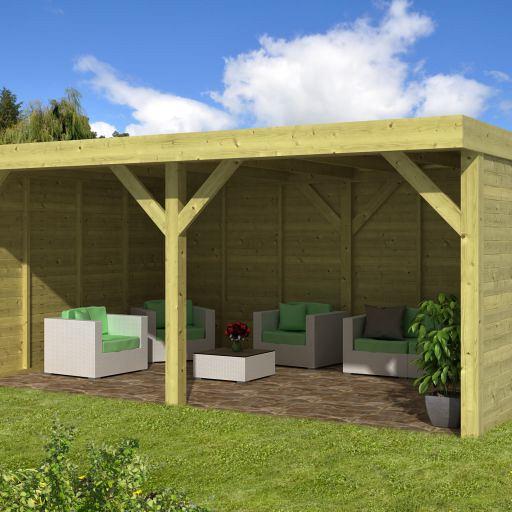 DHZ Plat dak Maaseik vuren groen geïmpregneerd 600 x 300 cm