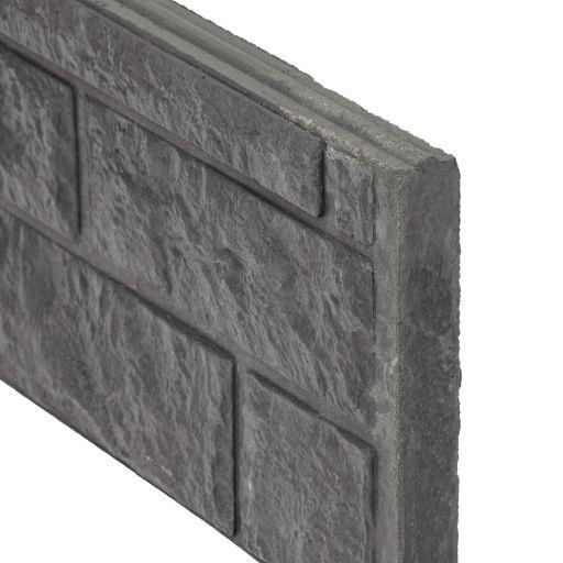 Berton©-motiefplaat antraciet H36 x D3,5 x L180 cm rotsmotief