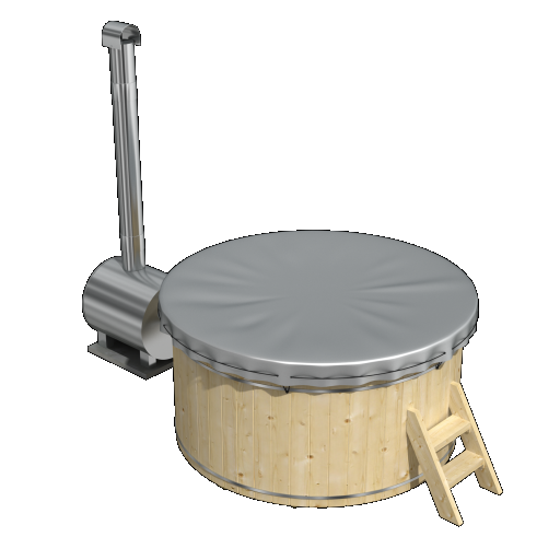 Hottub met externe RVS kachel ø200 cm onbehandeld vuren