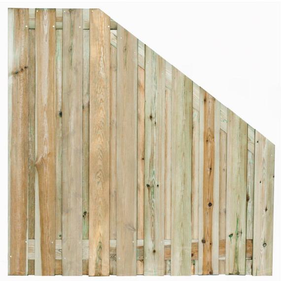 Tuinscherm grenen groen geïmpregneerd, 21-planks (19 + 2) Enschede 180/90 x 180 cm verloop